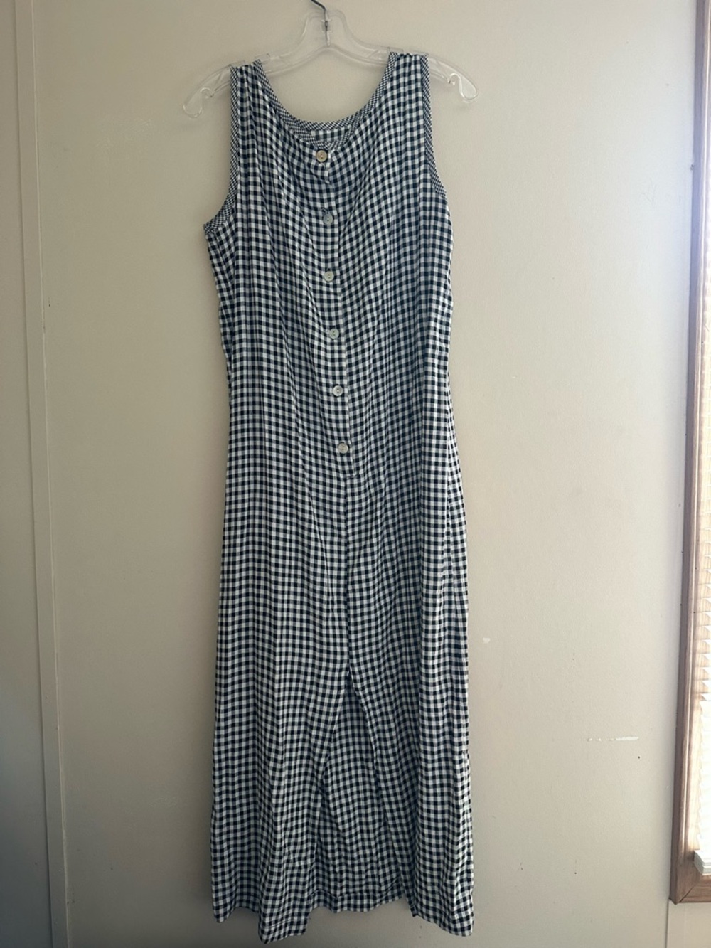 Vintage Clio Black and White Gingham Sleeveless Maxi Dress - Picture 5 of 5